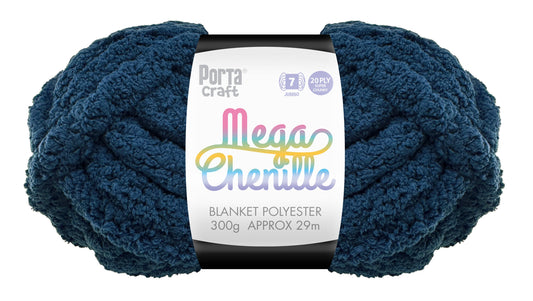 Mega Chenille Yarn 300g 29m Solid Dark Blue