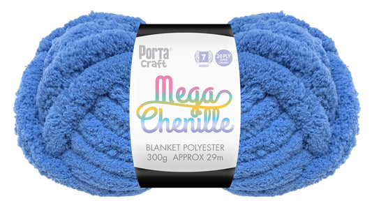 Mega Chenille Yarn 300g 29m Solid BrightBlue