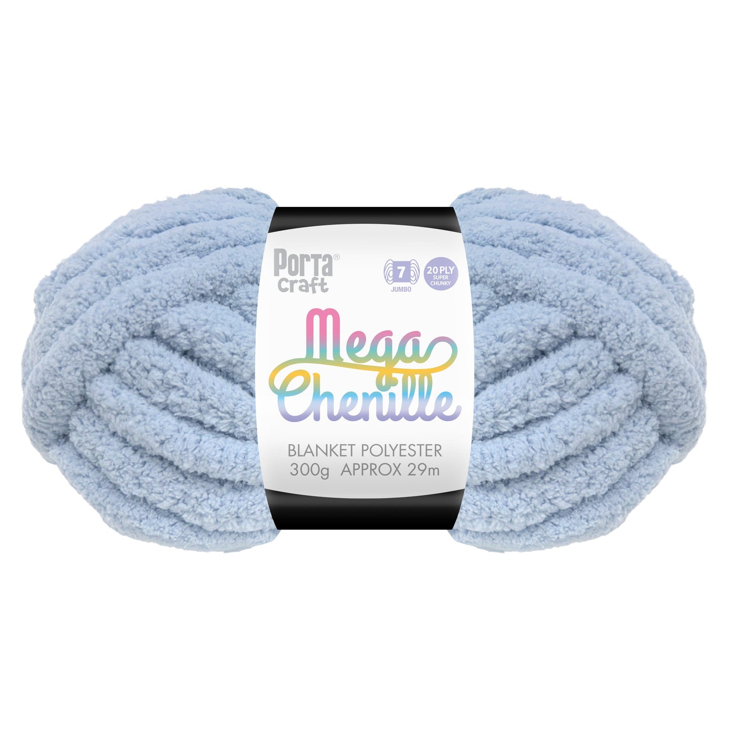 Mega Chenille Yarn 300g 29m Solid Rain Cloud