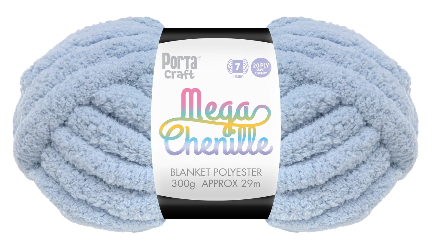 Mega Chenille Yarn 300g 29m Solid Rain Cloud
