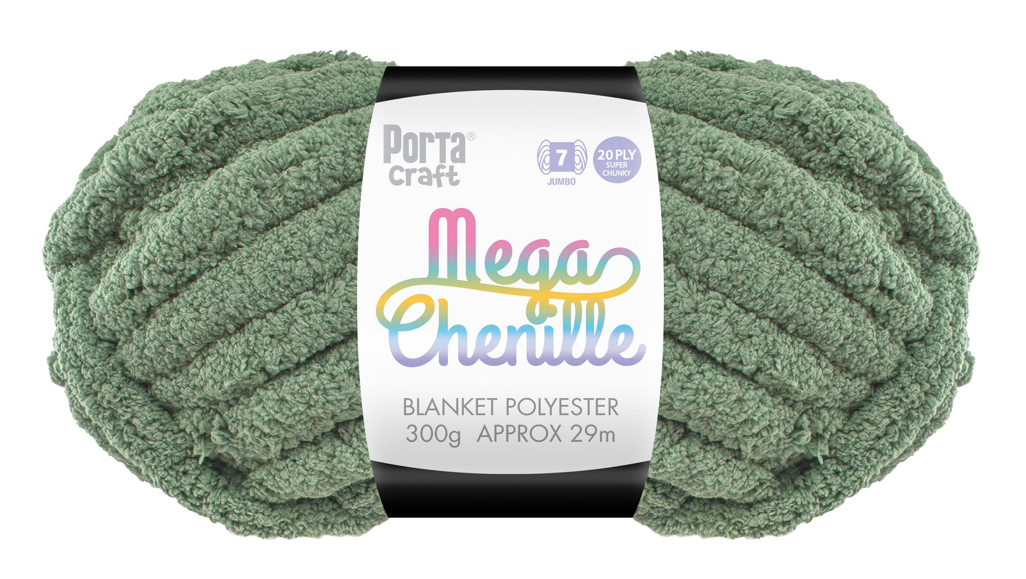 Mega Chenille Yarn 300g 29m Solid Eucalyptus