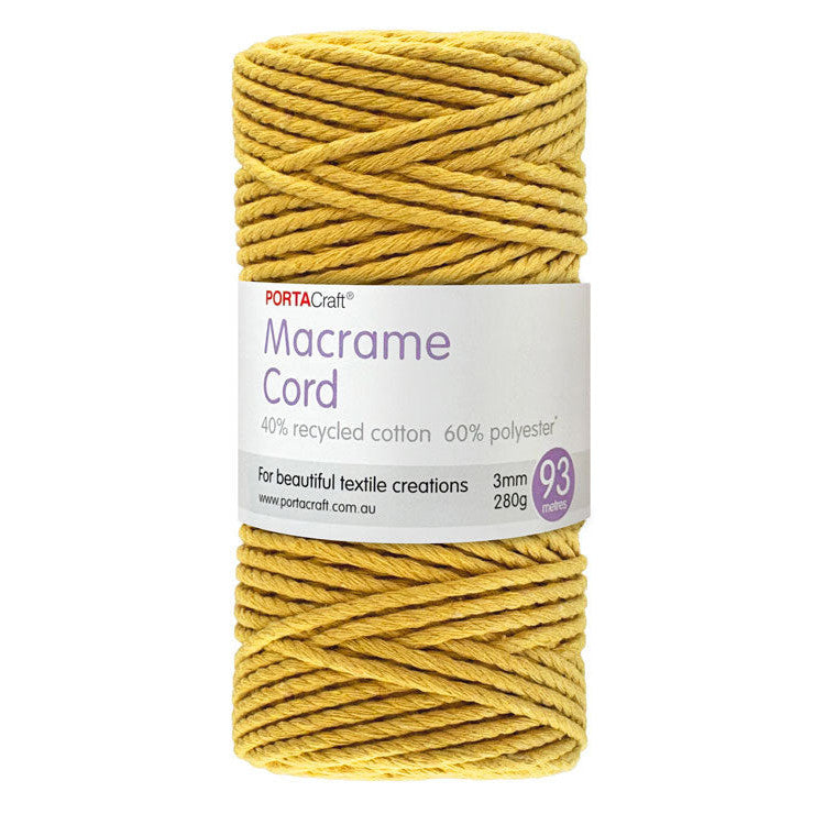 Macrame Cord 280g 3mm 93m Twisted 12 Butterscotch