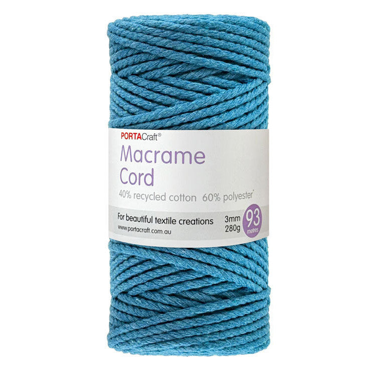 Macrame Cord 280g 3mm 93m Twisted 23 Sapphire