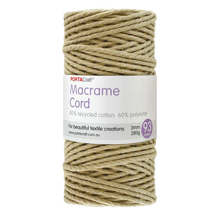 Macrame Cord 280g 3mm 93m Twisted 02 Almond