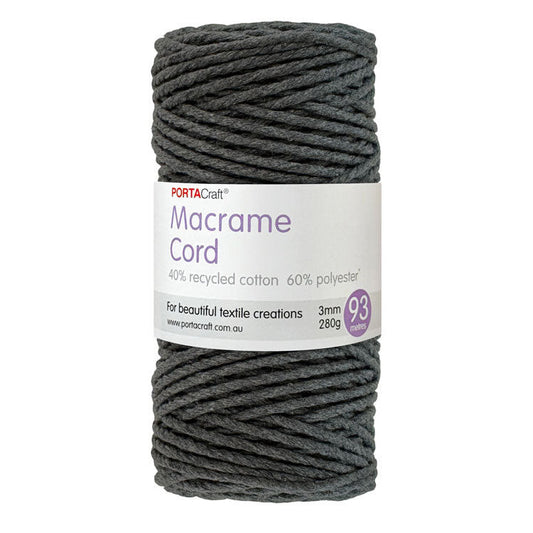 Macrame Cord 280g 3mm 93m Twisted 06 Thunder
