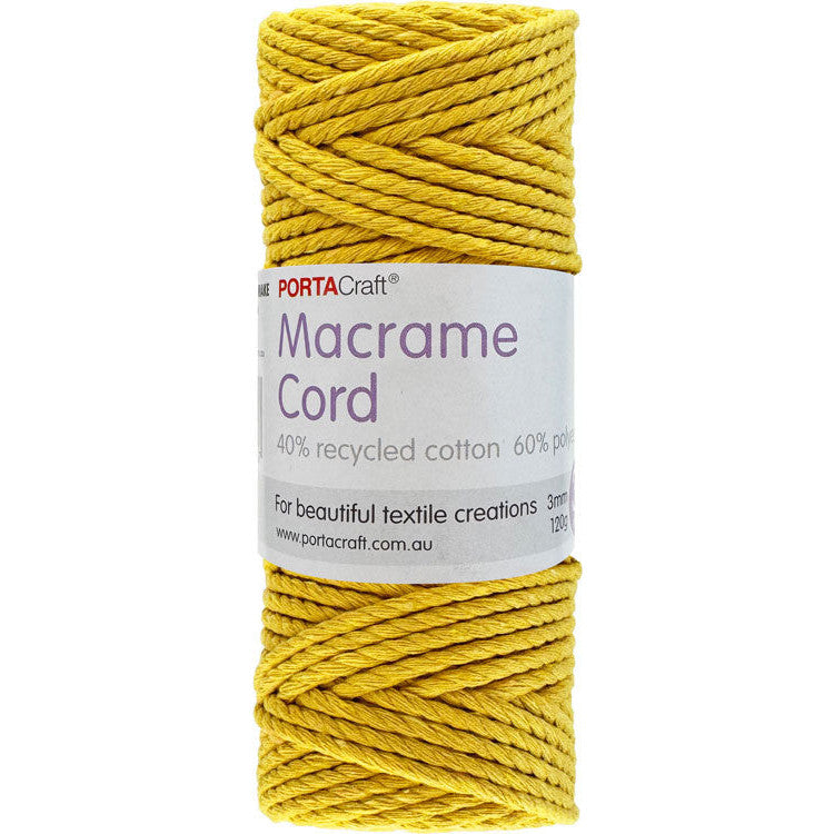 Macrame Cord 120g 3mm 39m Twisted Butterscotch