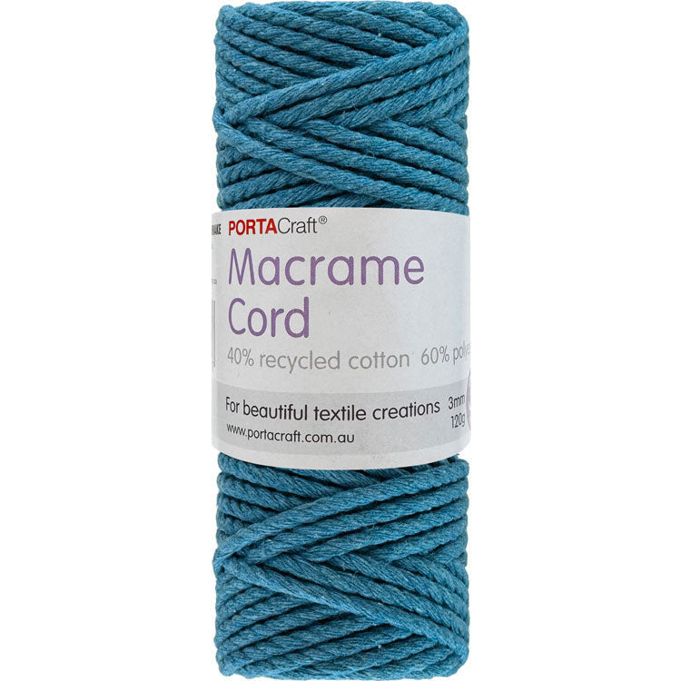 Macrame Cord 120g 3mm 39m Twisted Sapphire