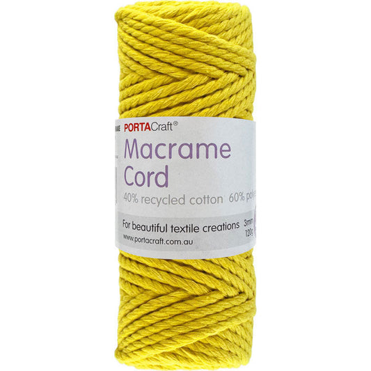 Macrame Cord 120g 3mm 39m Twisted Sunshine