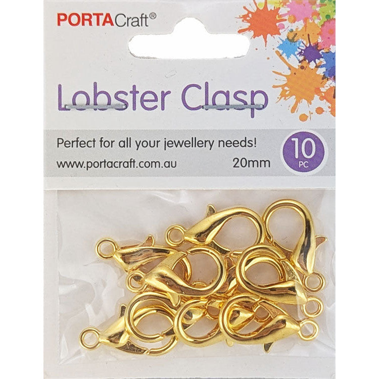 Porta Craft medium gold tone lobster clasps 20 x 10mm