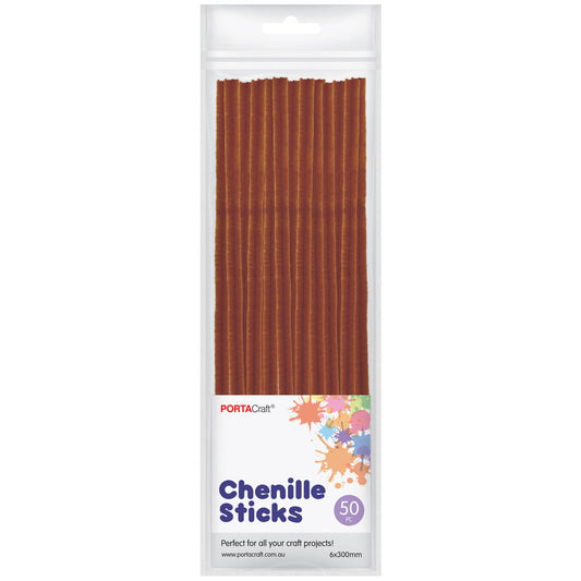 Chenille Stems 6mm 50pk - Orangutan