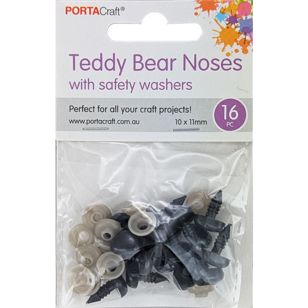 Teddy Noses Black 10x11mm 16pcs