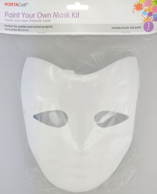 Paper Mache Full Face Mask with Paint
