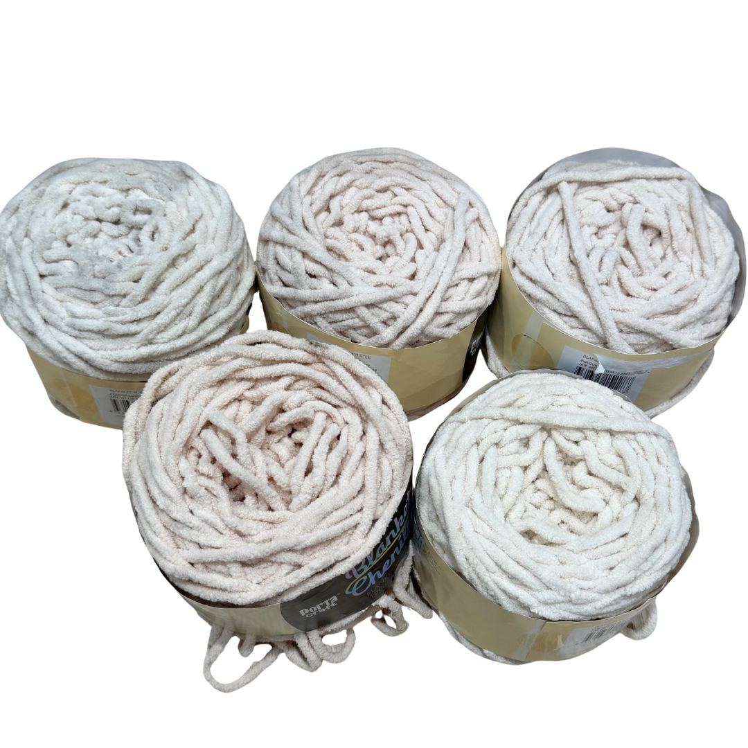 DUSTY Chenille Blanket Yarn 100g Beiges 5pk Mixed Bundle