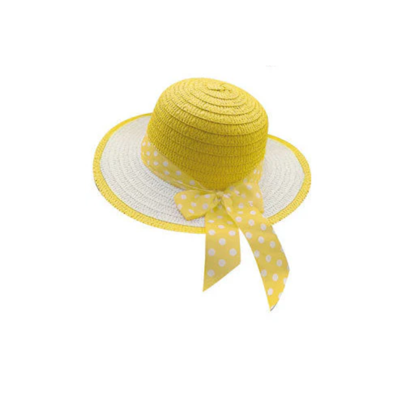 Easter Bonnet with Ribbon Bow 30cm - Yellow