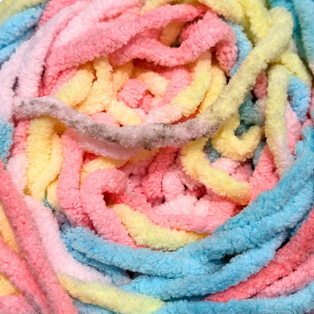 DUSTY Chenille Blanket Yarn 100g Rainbow Paddle Pop 3pk Bundle
