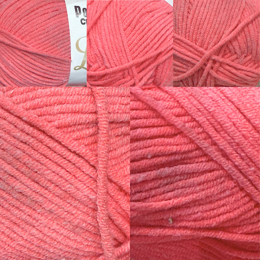 DUSTY Luxe Cotton Blend 100g 220m 8ply Coral 7pk Bundle