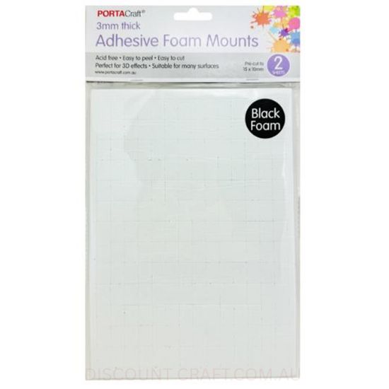Adhesive Foam Mounts (Black Foam) - 3mmx5mmx5mm Or 3mmx15mmx10mm - 2 Sheet