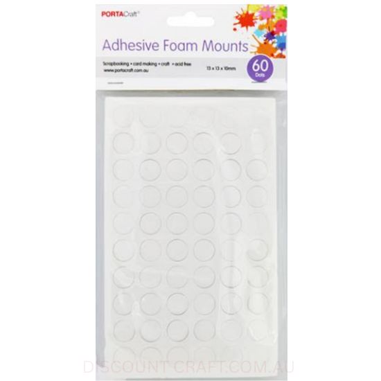 Adhesive Foam Mounts 10x13mm Dots 60pk