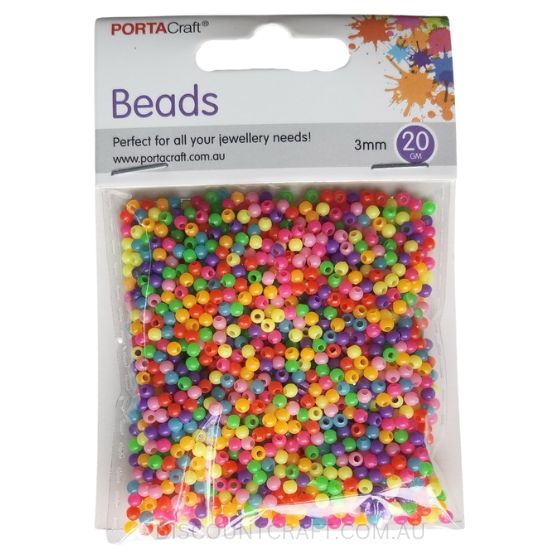Round Beads 3mm - Solid Colours 20g