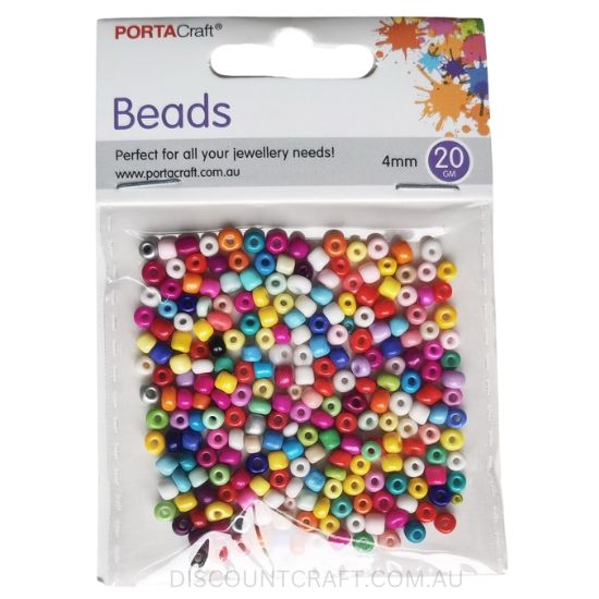 Round Glass Beads 4mm - Solid Colours 20g