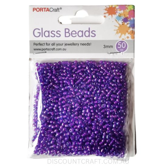 Translucent Glass Beads 3mm - 50gram Pack
