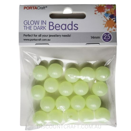 Glow in the Dark Beads 14mm 25g