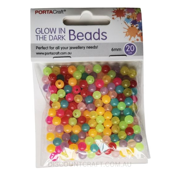 Glow in the Dark Beads 6mm 15g