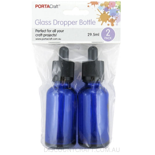 Blue Glass Dropper Bottle 29.5ml 2pk
