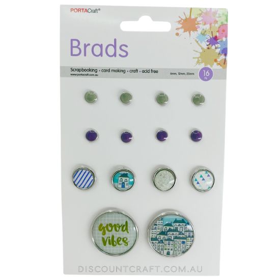 Brads Earth 6mm x8pc, 12mm x4pc, 25mm x2pc
