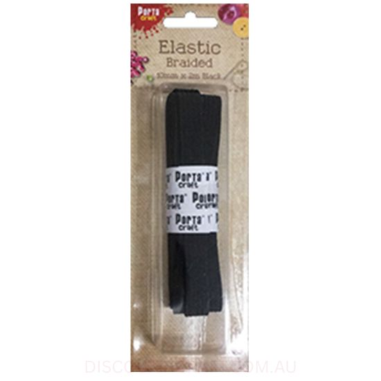 Braided Elastic 10mm x 2m - Black