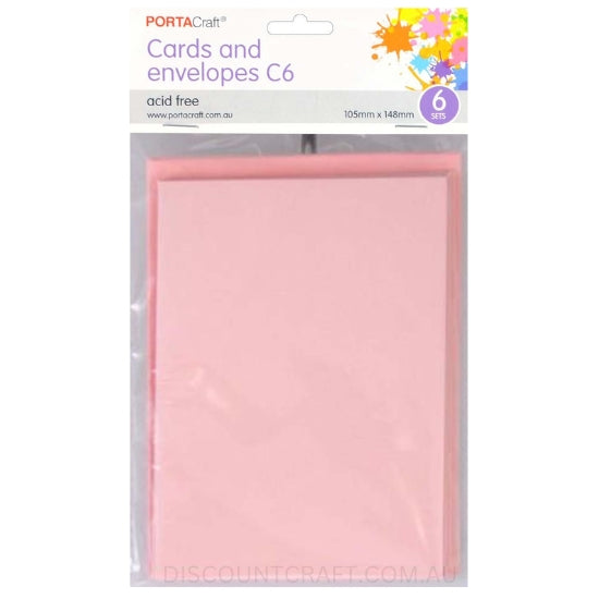 C6 Card and Envelope Set in the colour Ballerina Pink or Baby Pink