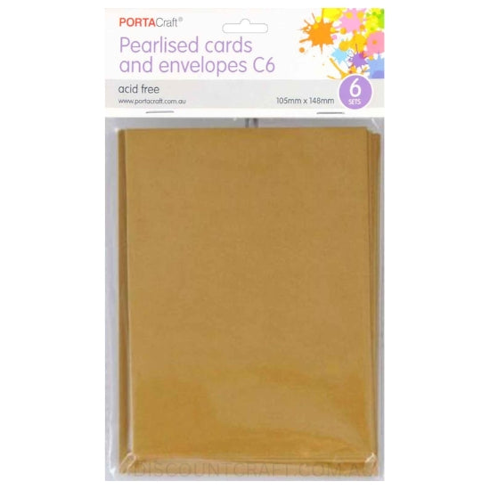 C6 Cards and Envelope Set in the colour Pearlised Gold