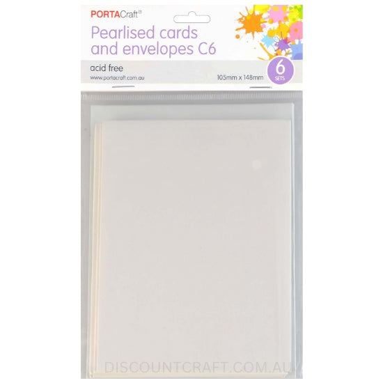 C6 Pearlised Cards and Envelopes Set in a Pearl colour
