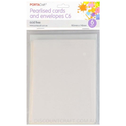 C6 Pearlised Cards and Envelopes Set in a Pearl colour
