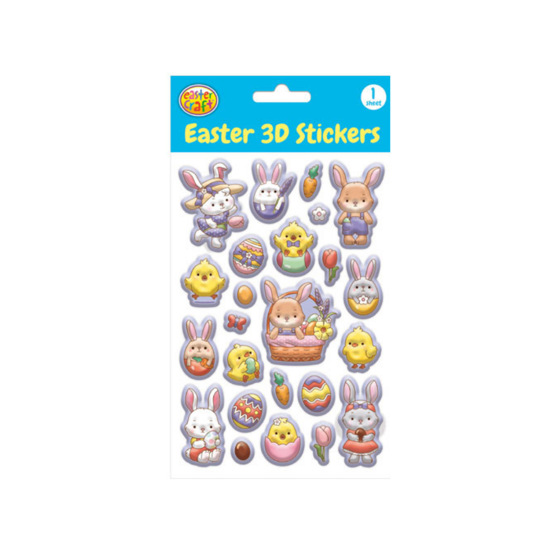 Easter 3D Foil Stickers Sheet - Purple