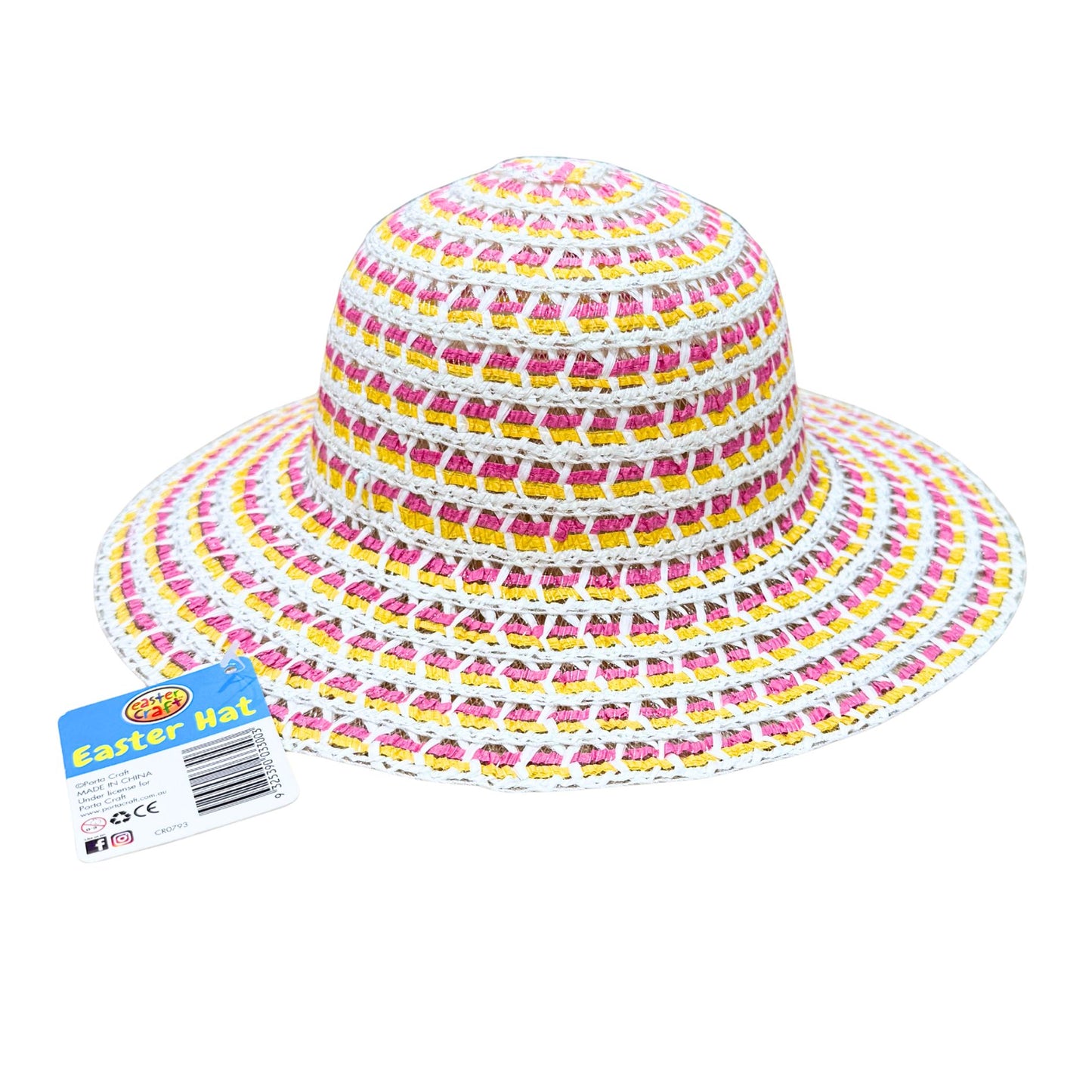 Easter Bonnet Hat 30cm - Pink/Yellow