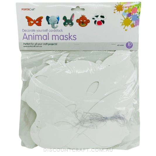 Cardstock Animal Masks with Elastic 10pk