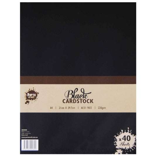 Colour Block Card A4 40pk - Black