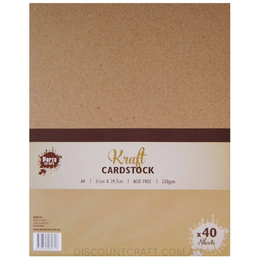 Colour Block Card A4 40pk - Kraft