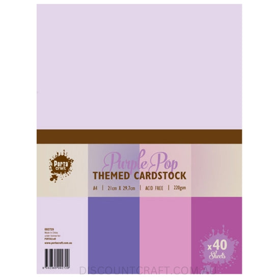 Colour Block Card A4 40pk - Purple Pop