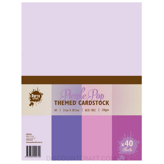 Colour Block Card A4 40pk - Purple Pop