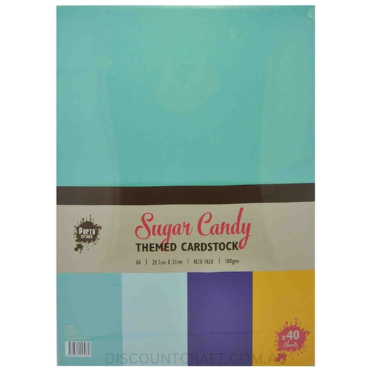 Colour Block Card A4 40pk - Sugar Candy