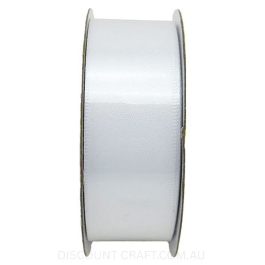 Satin Ribbon Double Sided 25mm x 5 metres - White