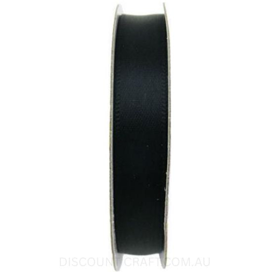 Satin Ribbon Double Sided 12mm x 5 metres - Black