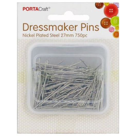 Dressmaker Pins Nickel Plated Steel - 27mm 750pk