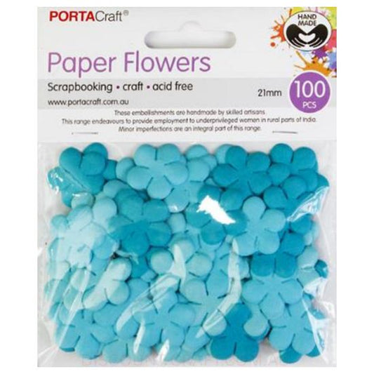 Paper Flowers - Aquamarine 21mm 100pk