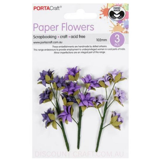 Paper Flowers - Berry 102mm 3pk