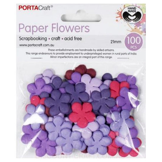 Paper Flowers - Berry 21mm 100pk