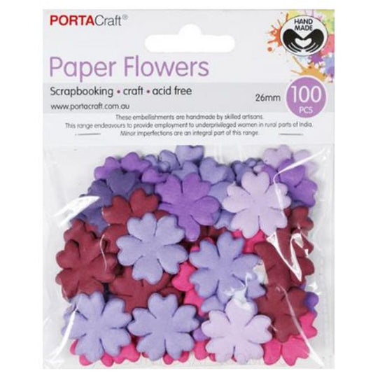 Paper Flowers - Berry 26mm 100pk