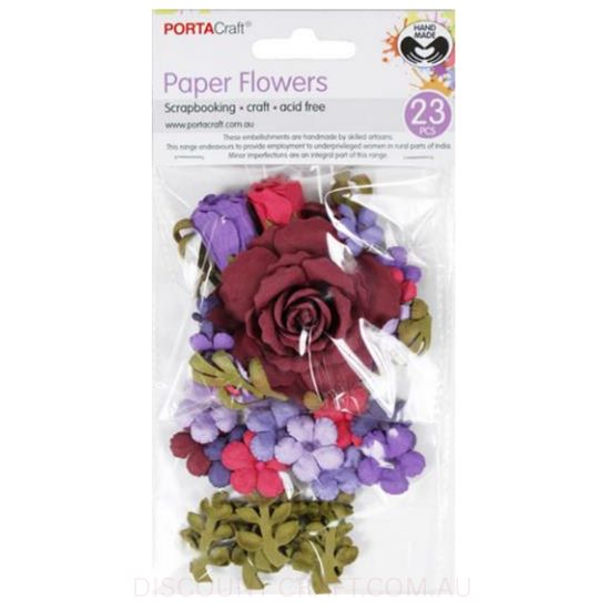 Paper Flowers - Berry Rose Set 23pk